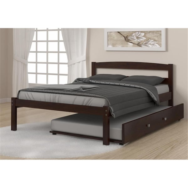 Fixturesfirst PD-575FCP-503CP Full Size Econo Bed with Twin Size Trundle Bed in Dark Cappuccino FI469506 - main